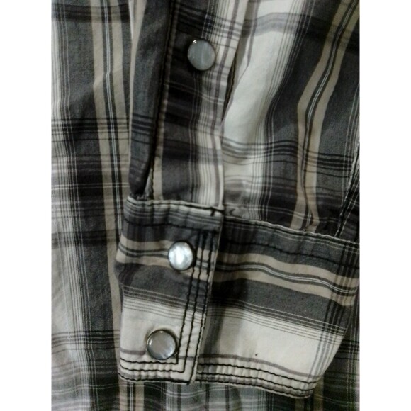 Larry Mahan Western Shirt Pearl Snap Cowboy Collection Plaid Vintage Size Medium - Picture 3 of 6